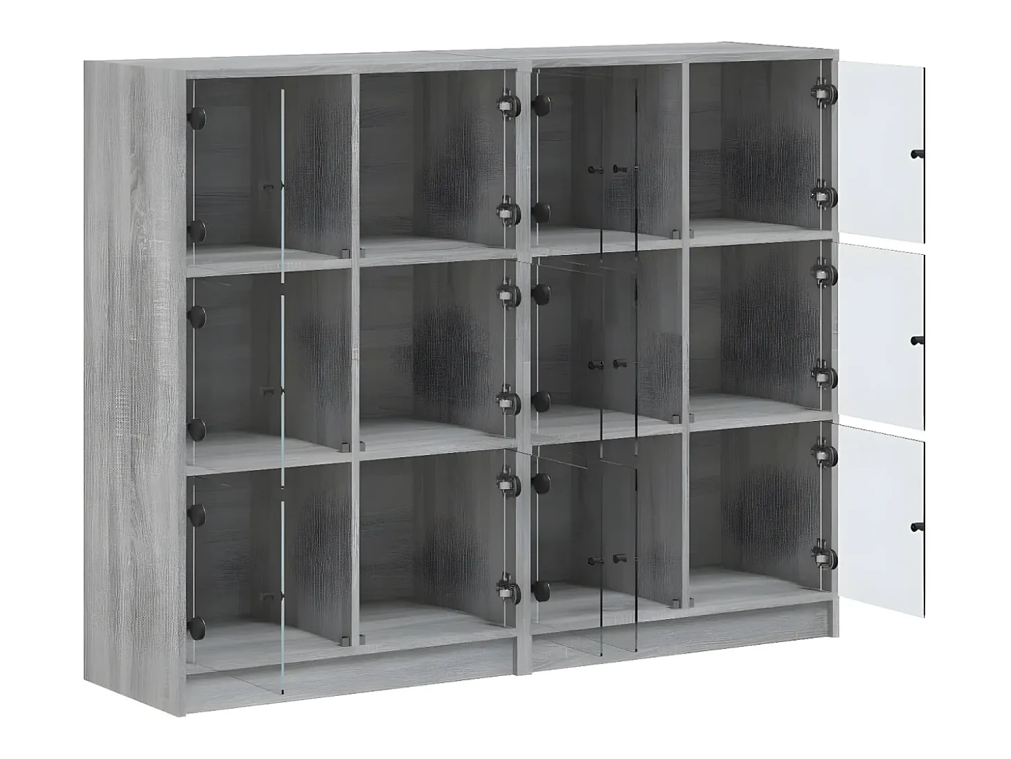 Estantería con puertas madera gris Sonoma 136x37x109 cm