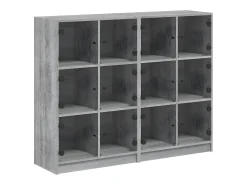 Estantería con puertas madera gris Sonoma 136x37x109 cm