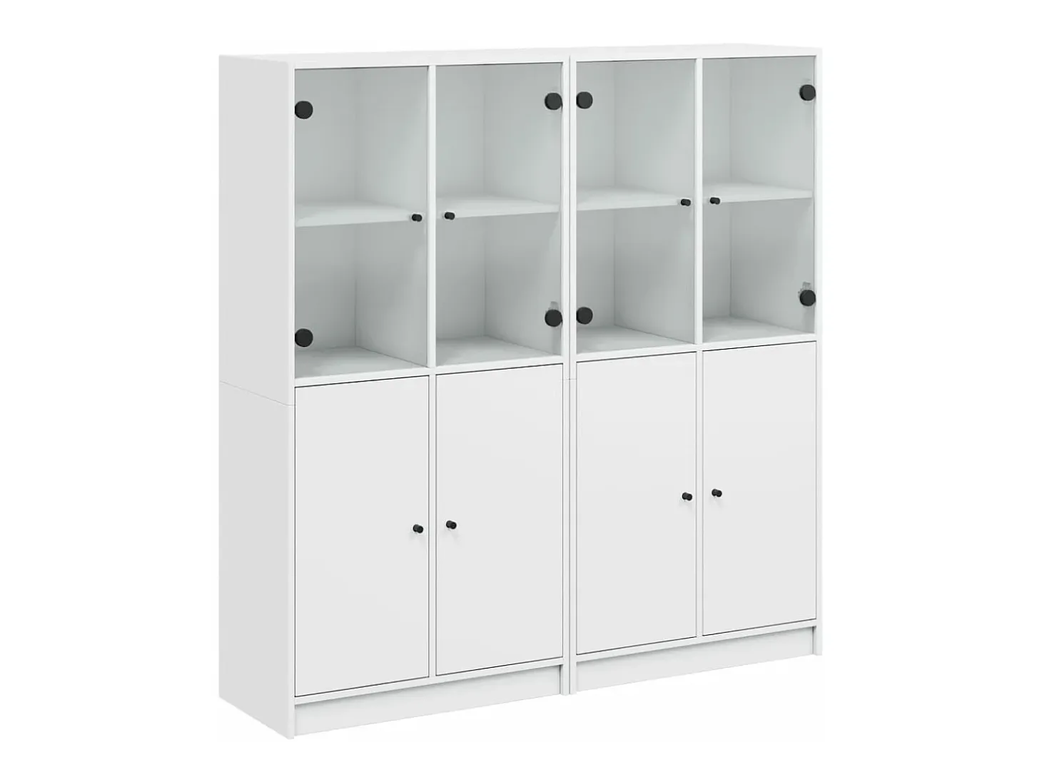Estantería con puertas madera de ingeniería negro 136x37x142 cm ES127677