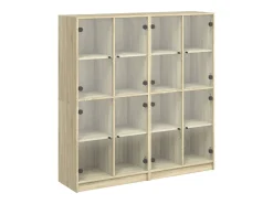 Estantería con puertas madera roble Sonoma 136x37x142 cm