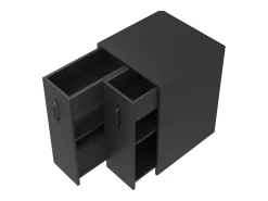 Estantería con ruedas - Mueble lateral móvil - Cajones laterales deslizantes - Lados izquierdo y derecho intercambiables - Negro