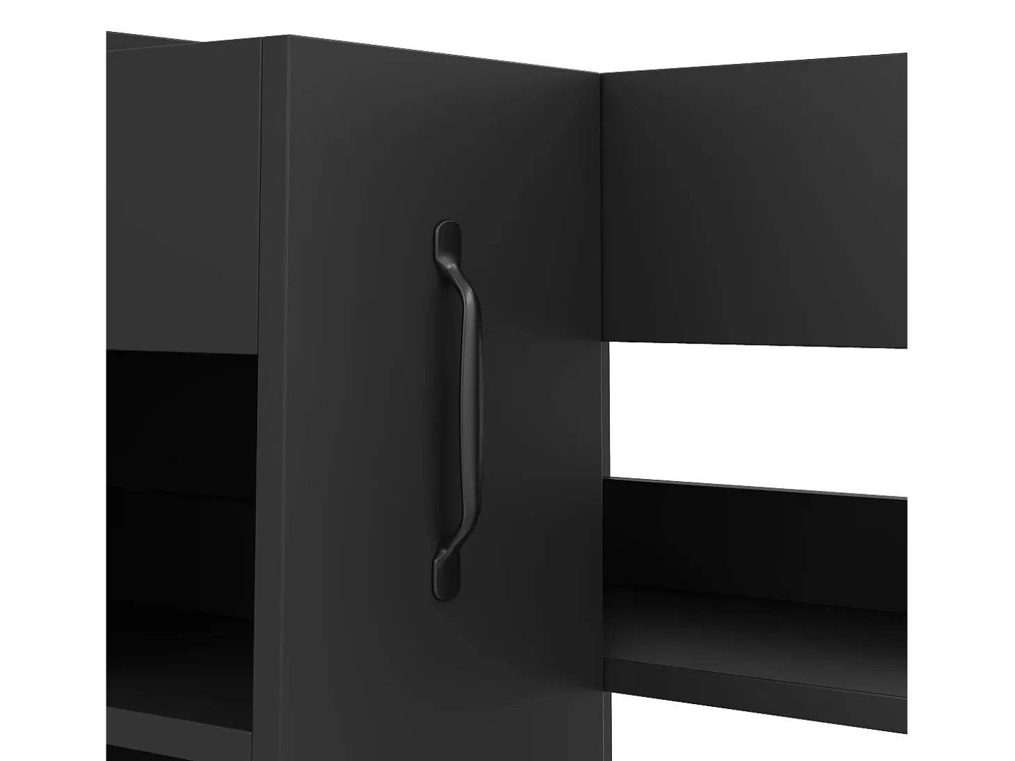 Estantería con ruedas - Mueble lateral móvil - Cajones laterales deslizantes - Lados izquierdo y derecho intercambiables - Negro