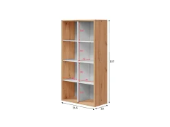 Estantería cubos acabado blanco artik/roble 137cm(alto) 71,5cm(ancho) 33cm(fondo).