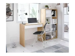Estantería cubos acabado blanco artik/roble 137cm(alto) 71,5cm(ancho) 33cm(fondo).