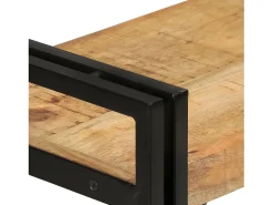 Estantería de 3 alturas hierro y madera maciza mango 77x30x80cm