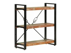 Estantería de 3 alturas hierro y madera reciclada 77x30x80cm
