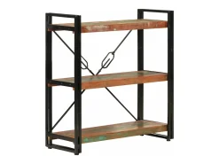 Estantería de 3 alturas hierro y madera reciclada 77x30x80cm