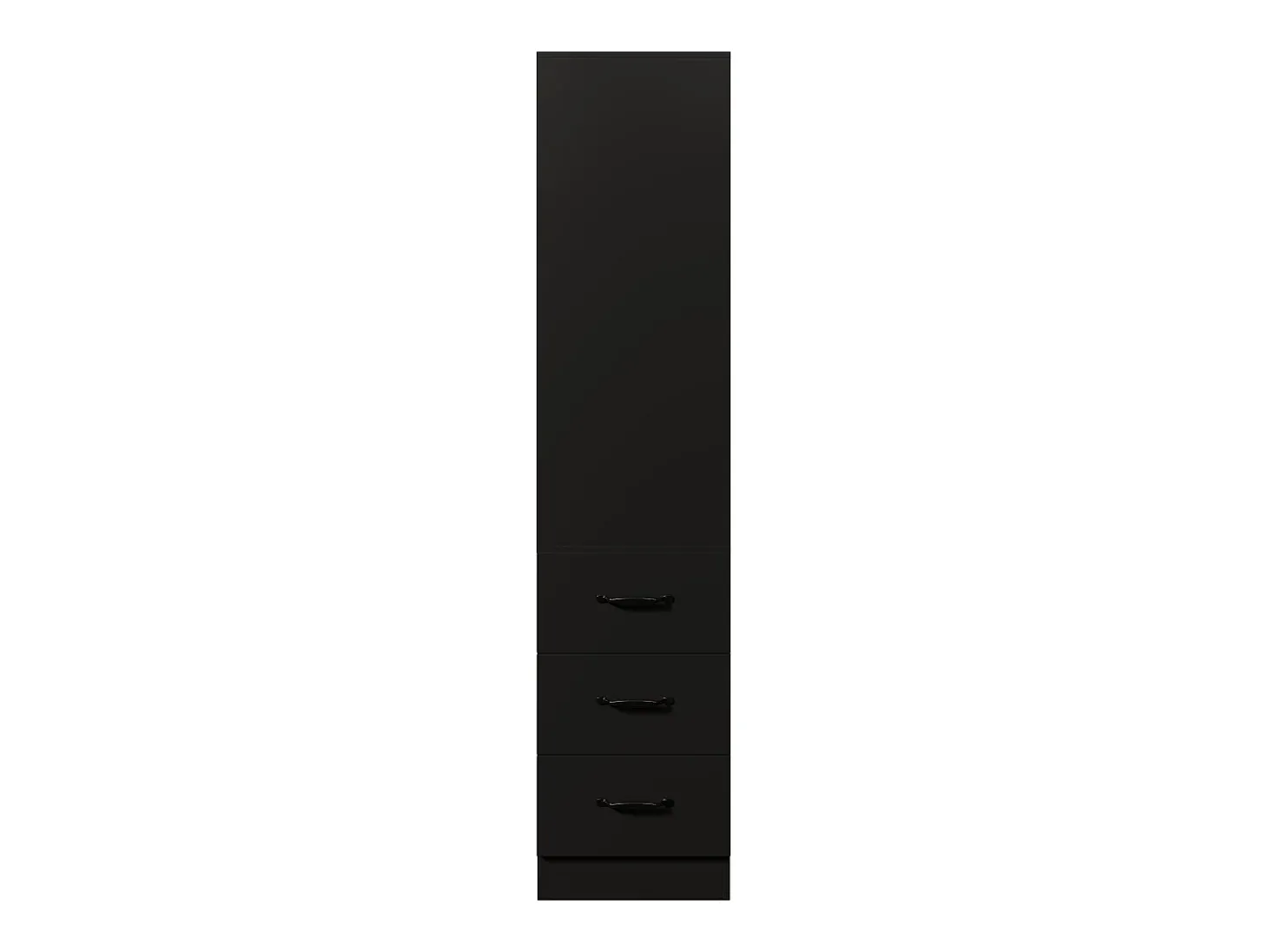 Estantería de 180 cm de alto - con 3 cajones laterales - Estantes ajustables - Reversible izquierdo/derecho - Negro