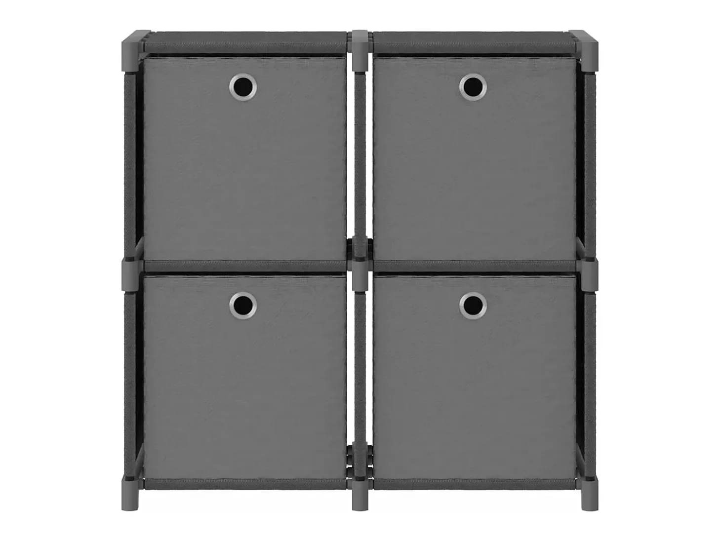 Estantería de 4 cubos con cajas tela gris 69x30x72,5 cm