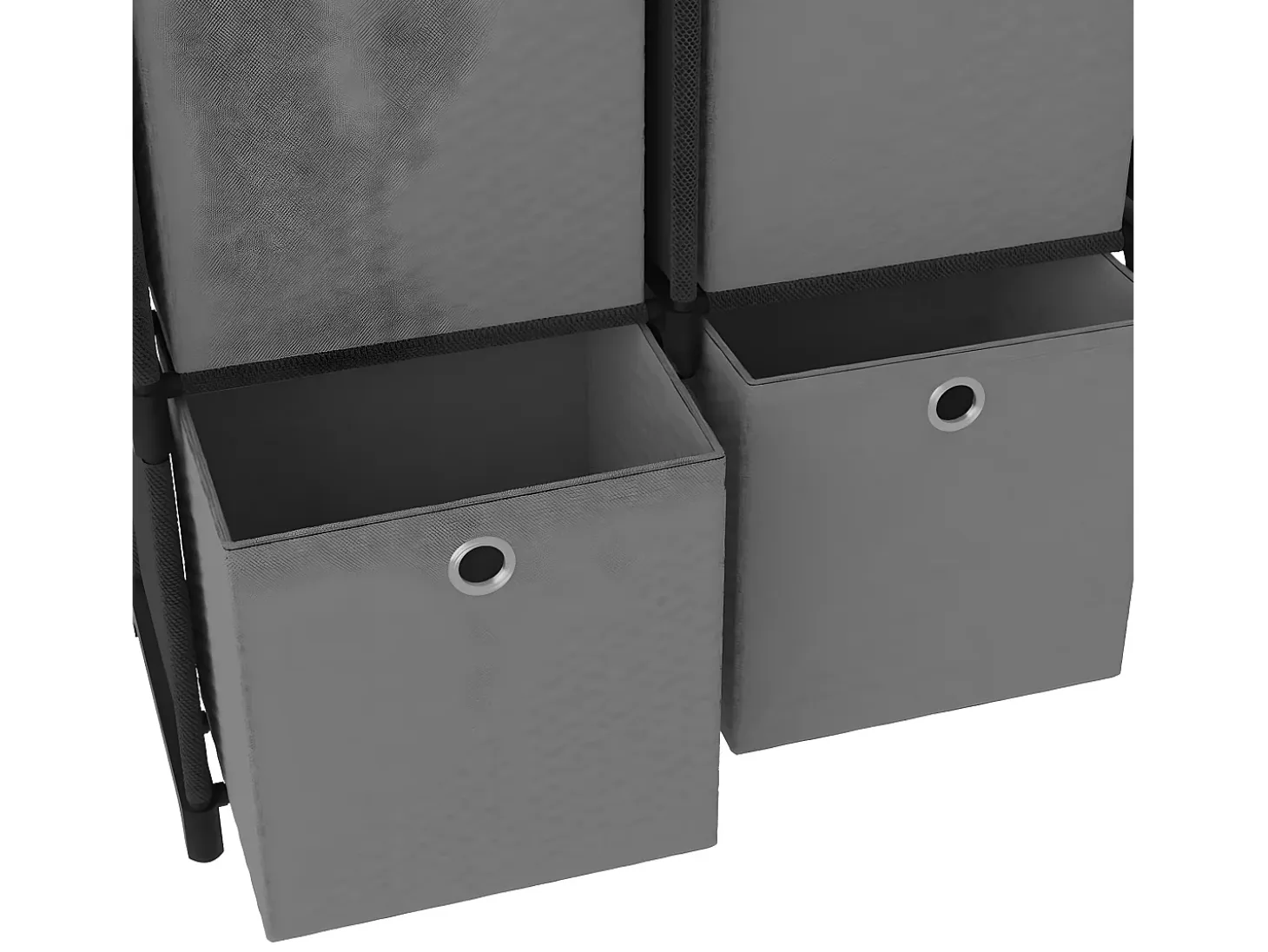 Estantería de 5 cubos con cajas tela negra 103x30x72,5 cm