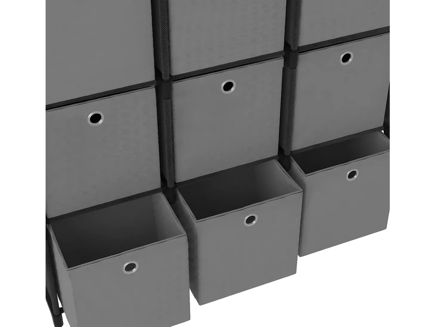 Estantería de 15 cubos con cajas tela negra 103x30x175,5 cm