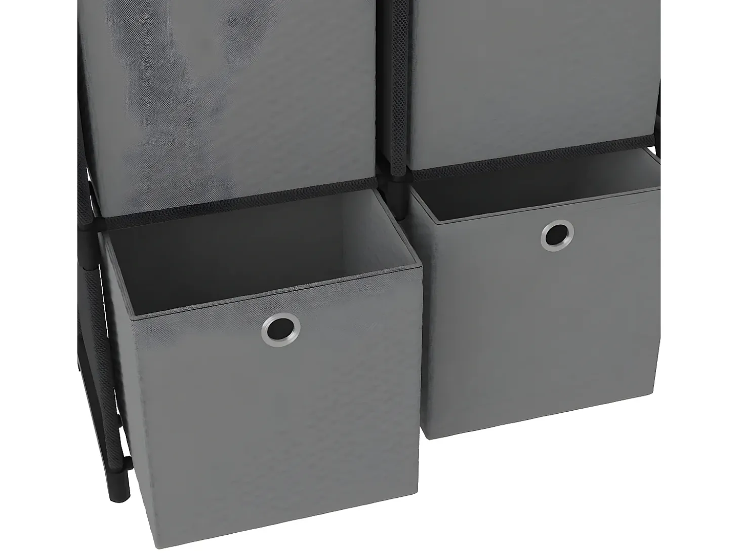 Estantería de 6 cubos con cajas tela negra 103x30x72,5 cm