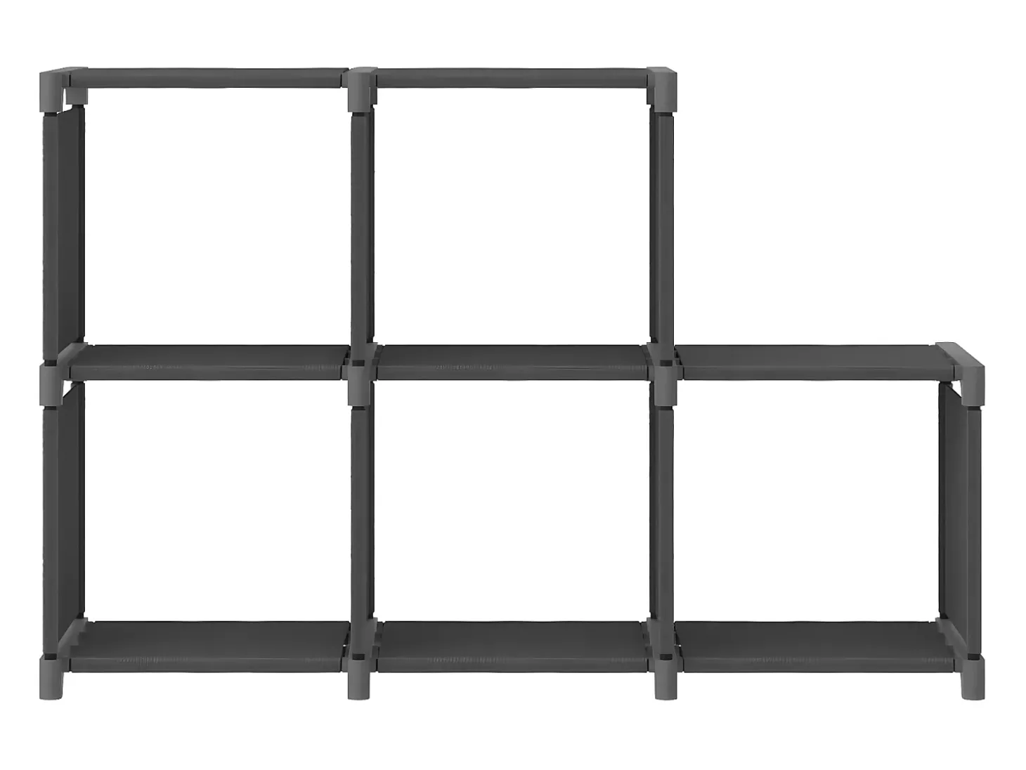 Estantería de 5 cubos de tela gris 103x30x72,5 cm