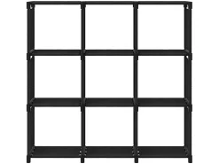 Estantería de 9 cubos de tela negro 103x30x107,5 cm ES828338