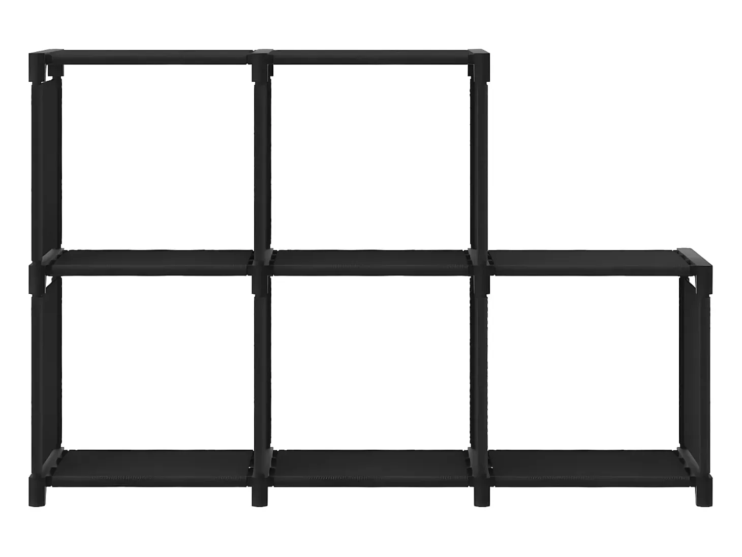 Estantería de 5 cubos de tela negra 103x30x72,5 cm