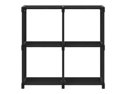 Estantería de 4 cubos de tela negra 69x30x72,5 cm