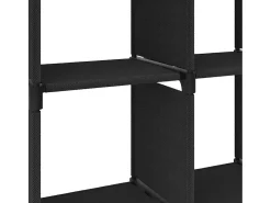 Estantería de 4 cubos de tela negra 69x30x72,5 cm