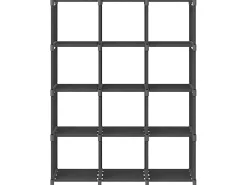 Estantería de 12 cubos de tela gris 103x30x141 cm ES551509