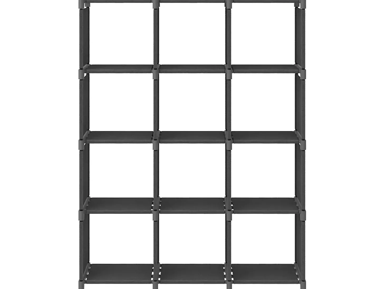Estantería de 12 cubos de tela gris 103x30x141 cm ES551509