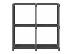 Estantería de 4 cubos de tela gris 69x30x72,5 cm