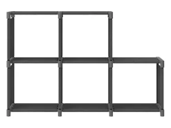 Estantería de 5 cubos de tela gris 103x30x72,5 cm