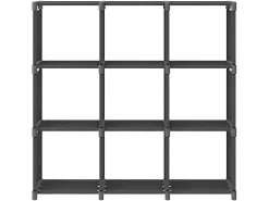 Estantería de 9 cubos de tela gris 103x30x107,5 cm ES607703