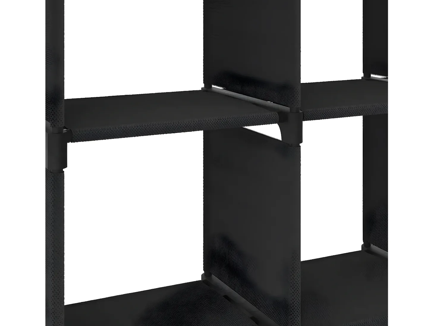 Estantería de 12 cubos de tela negra 103x30x141 cm