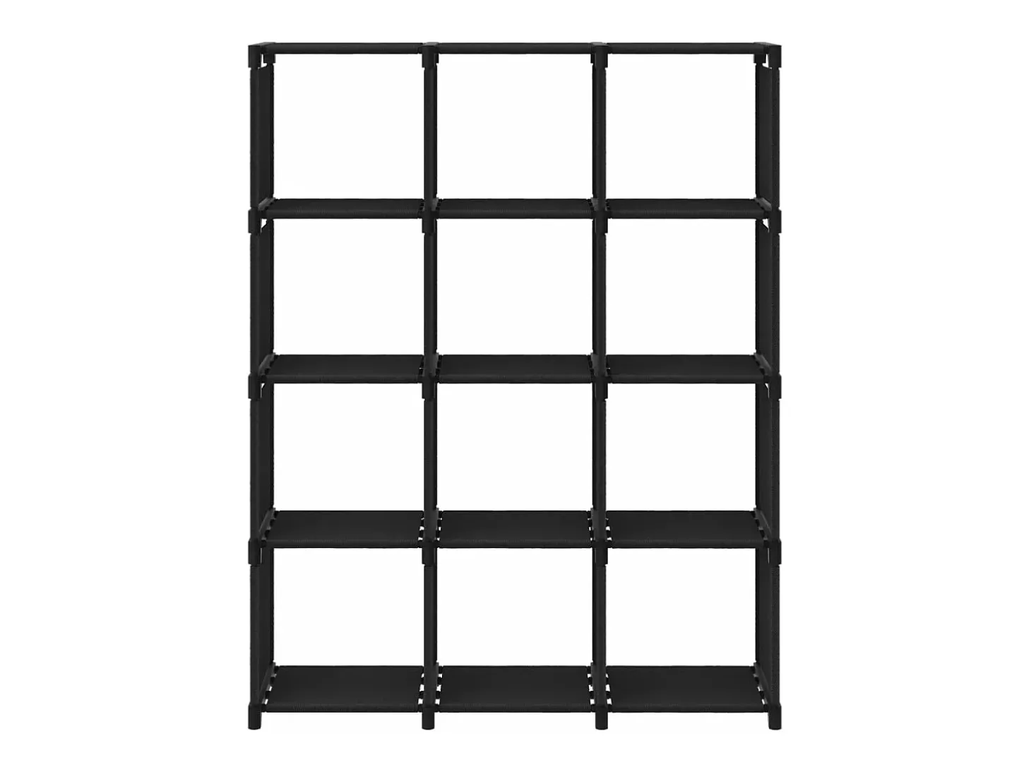 Estantería de 12 cubos de tela negra 103x30x141 cm