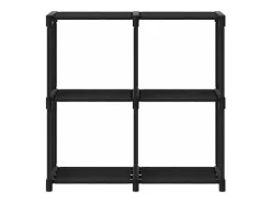 Estantería de 4 cubos de tela negra 69x30x72,5 cm