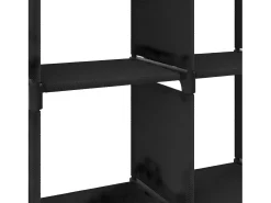 Estantería de 4 cubos de tela negra 69x30x72,5 cm