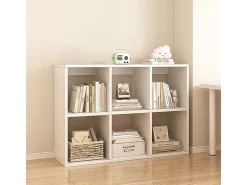 ESTANTERÍA DE 6 ESTANTES PARA LIBROS BLANCO ARMARIO ABIERTO MODERNO LOFT 100x67x30 cm