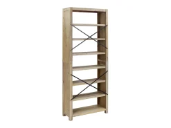 Estantería de 7 nieveles madera maciza de acacia 80x30x200 cm