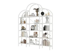 Estantería de 5 niveles - Diseño único de nubes - 170 x 26 x 190 cm - Blanco