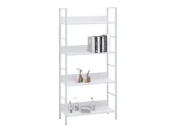 Estantería de 4 niveles aglomerado blanco 60x27,6x124,5 cm