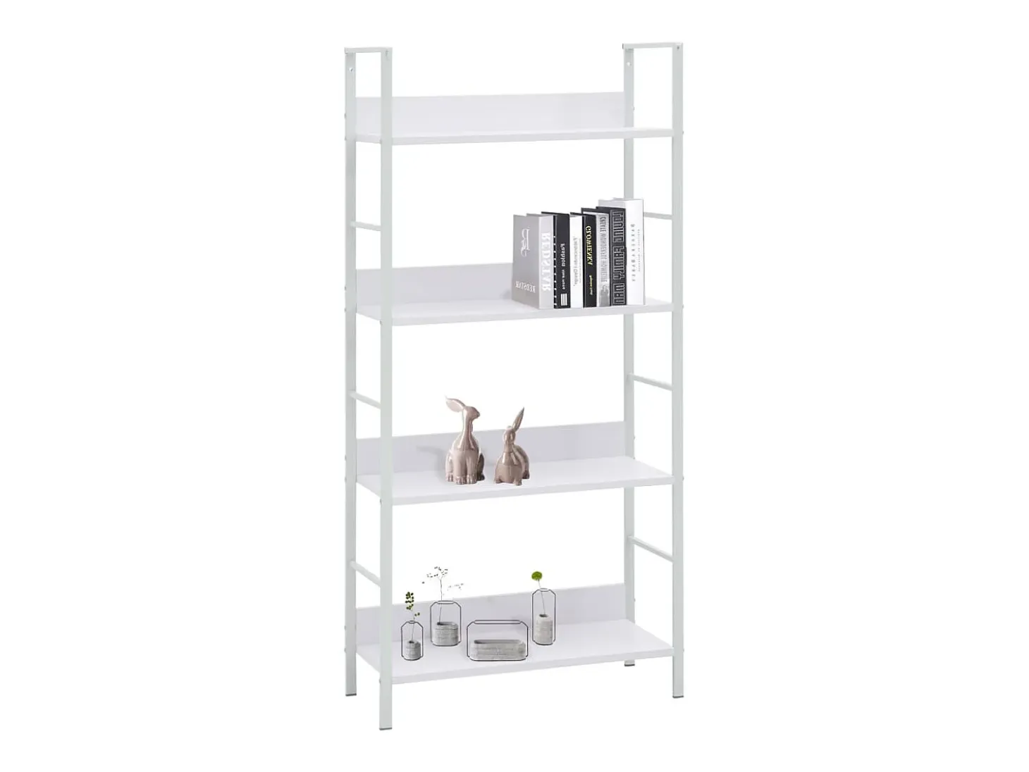 Estantería de 4 niveles aglomerado blanco 60x27,6x124,5 cm