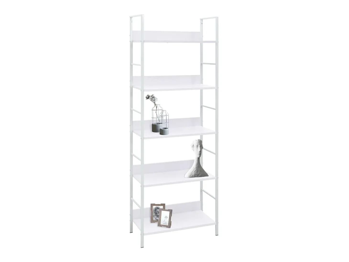 Estantería de 5 niveles aglomerado blanco 60x27,6x158,5 cm