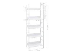 Estantería de 5 niveles aglomerado blanco 60x27,6x158,5 cm