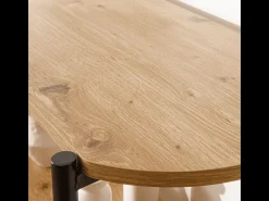 Estantería de 4 niveles con acabado de madera y laterales de metal negro H133,5 cm - EKLO