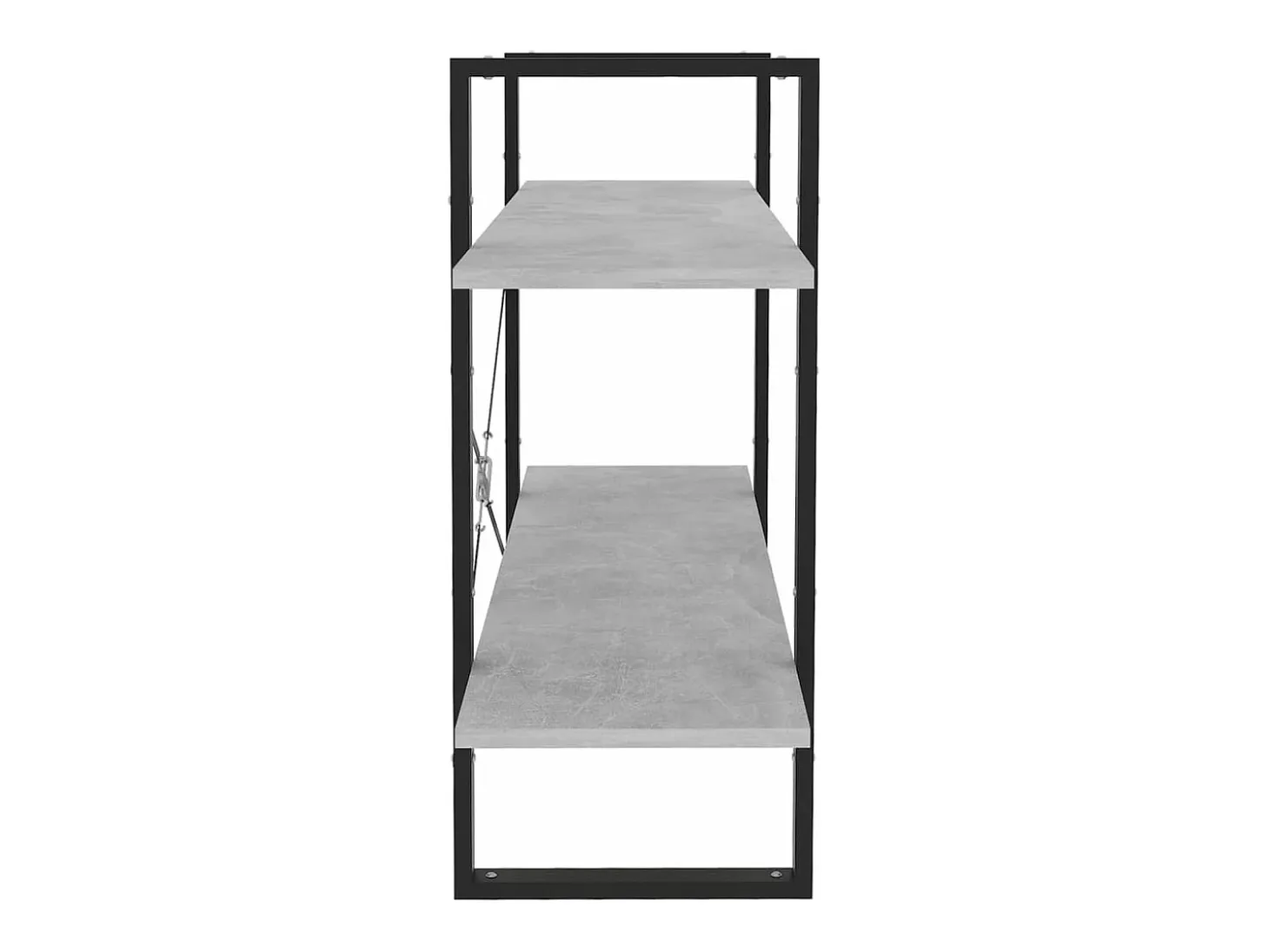 Estantería de 2 niveles contrachapada gris hormigón 100x30x70cm