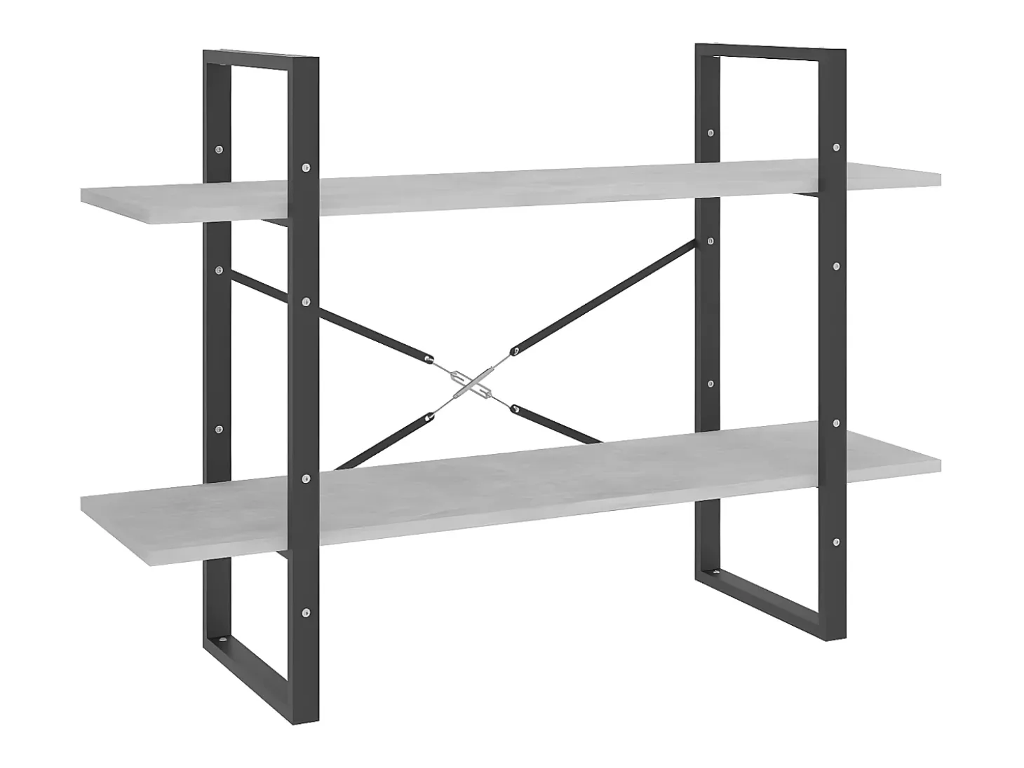 Estantería de 2 niveles contrachapada gris hormigón 100x30x70cm