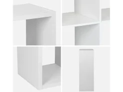 Estantería de 2 niveles con 6 compartimentos blanco
