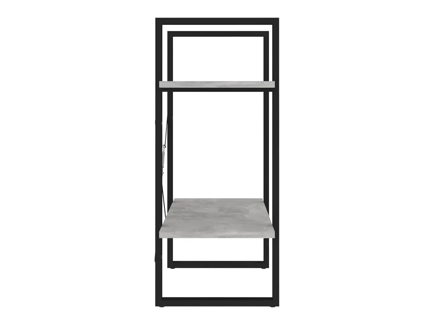 Estantería de 2 niveles contrachapada gris hormigón 60x30x70 cm