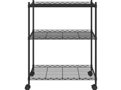 Estantería de 3 niveles con ruedas negro 60x35x81 cm 150 kg ES956390