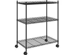 Estantería de 3 niveles con ruedas negro 60x35x81 cm 150 kg ES956390