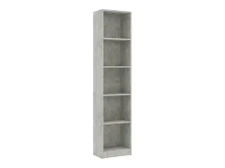 Estantería de 5 niveles contrachapada gris hormigón 40x24x175cm