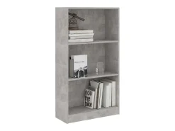 Estantería de 3 niveles contrachapada gris hormigón 60x24x109cm
