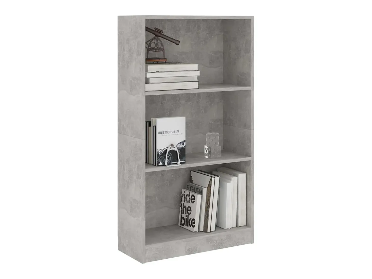Estantería de 3 niveles contrachapada gris hormigón 60x24x109cm