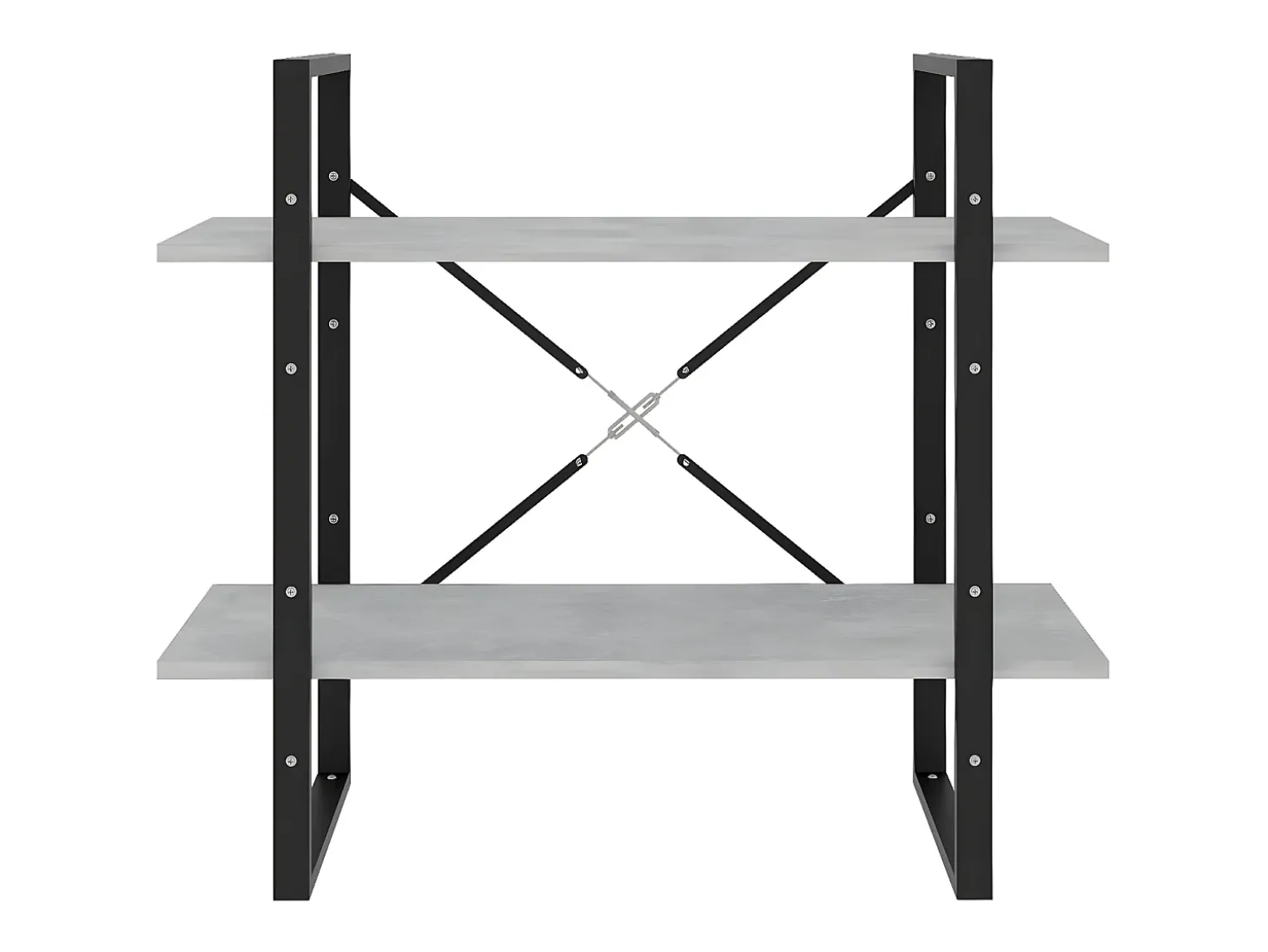 Estantería de 2 niveles contrachapada gris hormigón 80x30x70 cm