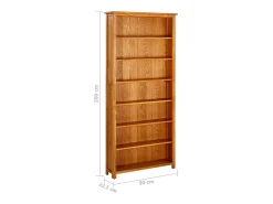 Estantería de 7 niveles de madera maciza de roble 90x22,5x200 cm