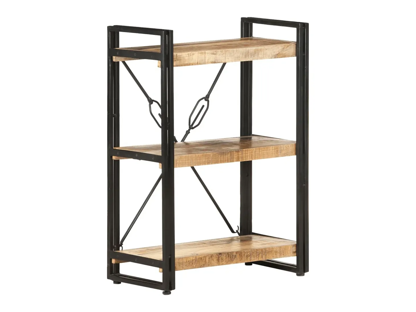 Estantería de 3 niveles de madera maciza de mango 60x30x80 cm